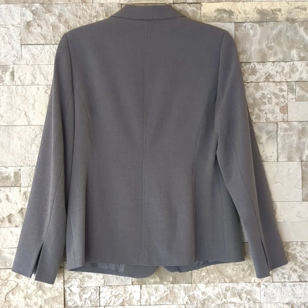 Apostrophe VTG 90s Blazer Dress Coat Sz 4 Dark Academia Classic Gray Grandpa EUC - Picture 2 of 11